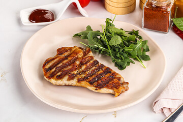 Delicous grilled pork meat steak