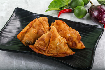 Indian cuisine - fries crispy samosa