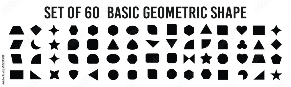 Poster basic geometric shapes vector set. vector basic shapes collection.trendy minimalist basic figure, di