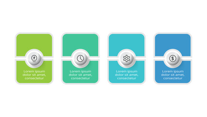 Timeline with 4 elements, infographic template for web, business, presentations, vector illustration