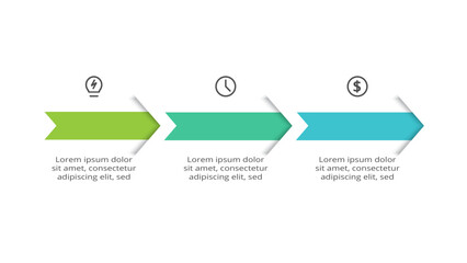 Timeline with 3 elements, infographic template for web, business, presentations, vector illustration - obrazy, fototapety, plakaty