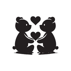 Whimsical Love Shadows: Teddy Bear Silhouette Dances in the Glow of Valentine Day, Creating a Magical and Enchanting Atmosphere - Valentine Day Teddy Bear Silhouette
