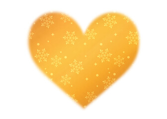 金色のハート　水彩　素材　シンプル　飾り　キラキラ　雪の結晶　高級感　エレガント　アンティーク　クラシック　あしらい　見出し　白バック