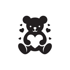 Cozy Love Shadows: Embracing the Charm of Valentine Day with a Sweet Teddy Bear Silhouette, a Heartwarming Image to Enhance Your Creative Projects - Silhouette Teddy Bear Valentine Day
