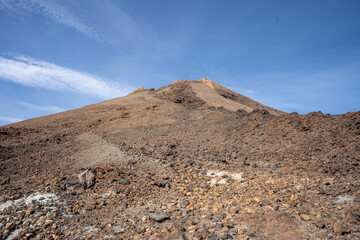 View of Peak of mount Teide from Mirador del Teide, Teide National Park, Tenerife, Canary Islands, Spain