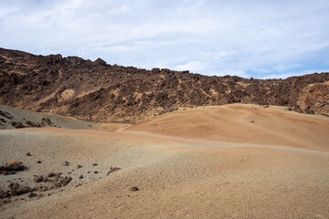 Fototapeta na wymiar Minas de San Jose desert landscape in Teide National Park Tenerife, Spain