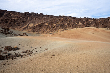 Minas de San Jose desert landscape in Teide National Park Tenerife, Spain