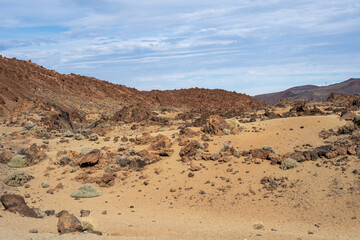 Minas de San Jose desert landscape in Teide National Park Tenerife, Spain