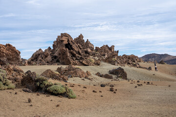 Minas de San Jose desert landscape and rock formations in Teide National Park Tenerife, Spain