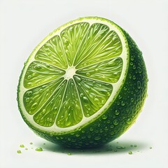 Fresh citrus fruits slices. Orange grapefruit lemon lime top view isolated realistic.