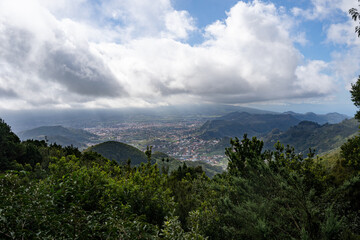 View from Mirador Cruz del Carmen over Anaga Mountains and Lagunera Vega