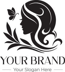 beauty salon hair and cosmetic logo design
