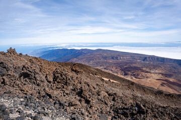 View from Mirador del Teide over Teide National Park, Tenerife, Canary Islands, Spain