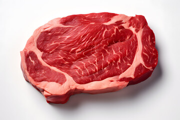 Fresh raw beef  isolated on white background