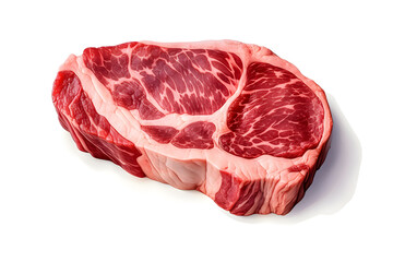 Fresh raw beef  isolated on white background