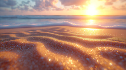soft wave of the sea on the sandy beach.  - obrazy, fototapety, plakaty