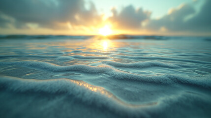 soft wave of the sea on the sandy beach.  - obrazy, fototapety, plakaty