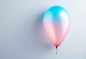 Helium baloon digit, empty clean pastel background. Studio shot. Copy space.