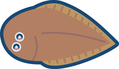 かわいいアカシタビラメのイラスト