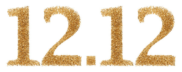 12.12 sale December promotion gold glitter number