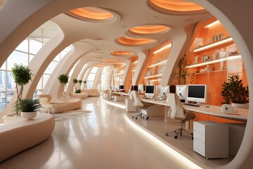 Modern futuristic office interior design