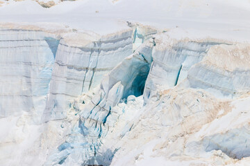 Permafrost snow high in the Swiss Alps