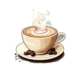 Caffé Latte hand drawn vector graphic asset coffee