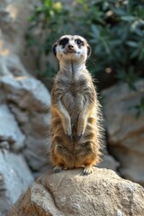 Fototapeta premium A meerkat from the front, full body shot