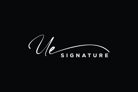 UE initials Handwriting signature logo. UE Hand drawn Calligraphy lettering Vector. UE letter real estate, beauty, photography letter logo design.