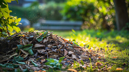 Obraz premium Clearing garden debris, tidy, natural. 