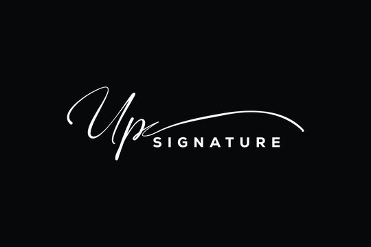 UP initials Handwriting signature logo. UP Hand drawn Calligraphy lettering Vector. UP letter real estate, beauty, photography letter logo design.