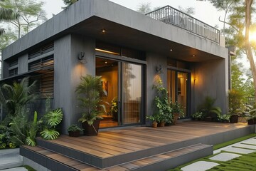 Outdoor Villa Interior design, Big modern house