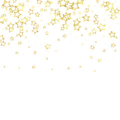 Gold sparkling star confetti.