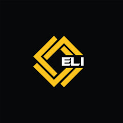  ELI letter design for logo and icon.ELI typography for technology, business and real estate brand.ELI monogram logo.