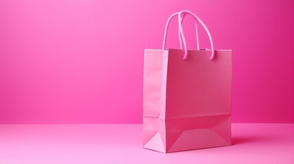 Colorful Paper Bag in Fashionable Setting – Retail Space Marketing with Trendy Consumer Trends and Shopping Spree Vibes