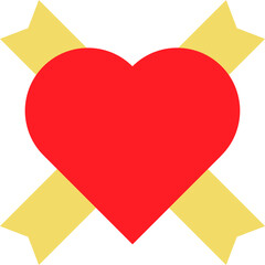 red heart icon. design element for valentine day