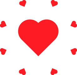 red heart icon. design element for valentine day