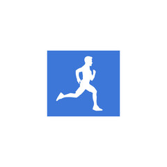 run logo design vector modern blue 