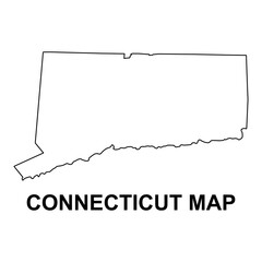 Connecticut map shape, united states of america. Flat concept icon symbol vector illustration