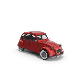 3D Vintage Car Red right angle