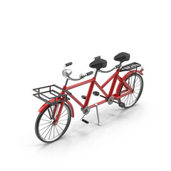 Fototapeta na wymiar 3D Tandem Bicycle
