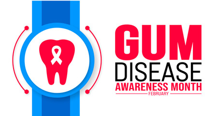 February is Gum Disease Awareness Month background template. Holiday concept. background, banner, placard, card, and poster design template with text inscription and standard color. vector