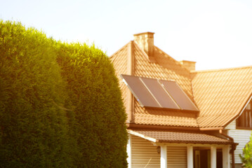 Solar power energy on the roof to a standard house