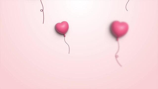 pink balloons on a pink background, 3D render , 4K motion