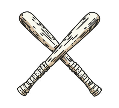 baseball bat hand drawn vector graphic asset