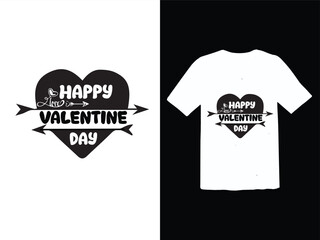 Free vector lettering happy valentine's day t shirt design. 