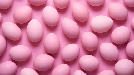 Easter minimal background of pale pink eggs, top view. - Powered by Adobe