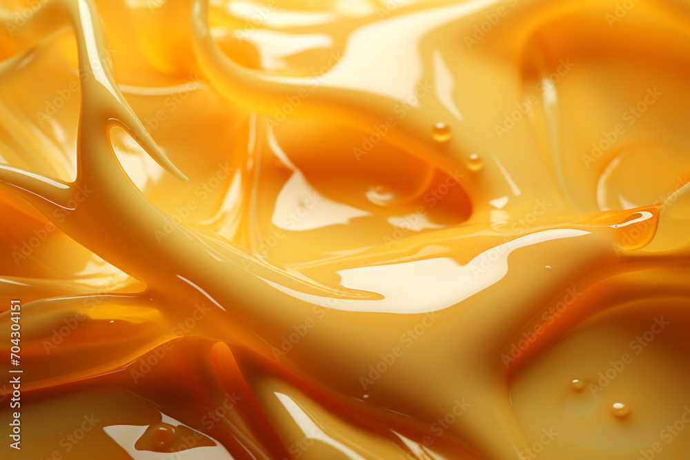 Aufkleber Cheese - A melting array of yellow and orange abstract shapes.