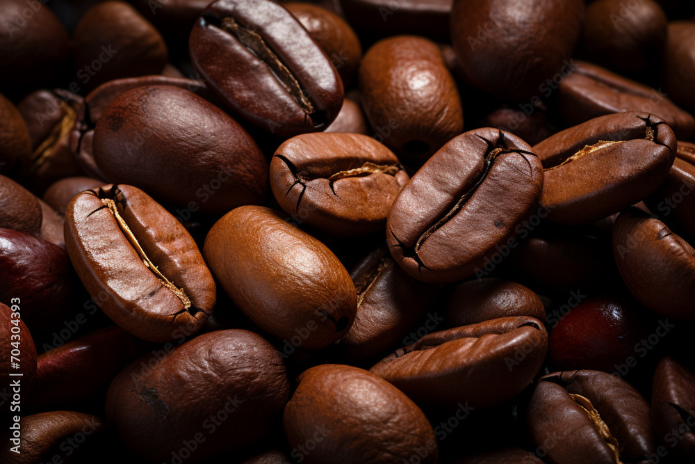 Poster coffee beans - energetic, dark abstract strokes with a hint of aroma.