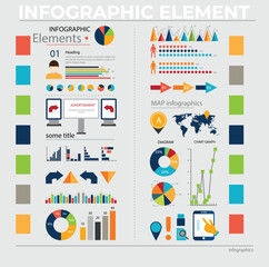 Free vector colored infographic elements - obrazy, fototapety, plakaty